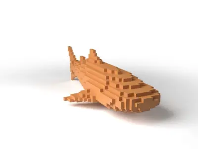 Whaleshark Minecraft Voxel Low-poly 3D model