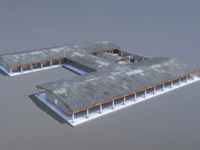 MilitaryBase PortoVelho Barracks 01 Low-poly 3D model