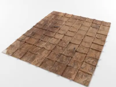 Patchwork leather rug 3D model