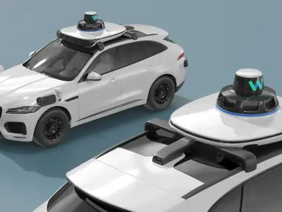  Autonomous Ride Hailing SUV White Rigged for Cinema 4D 