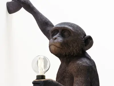 The Monkey Lamp Hanging Right Version Low and High poly  Low-poly 3D model