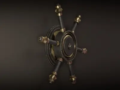 Wheel Lever Mechanism Low-poly 3D model