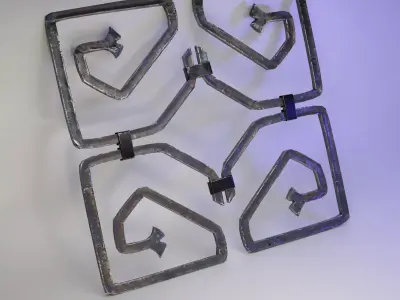 Wrought iron grill for exterior decoration 3D model