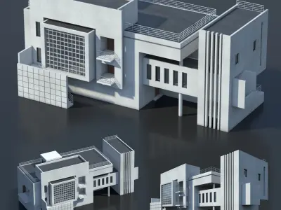  Building pack 2 building 3D model Low-poly 3D model