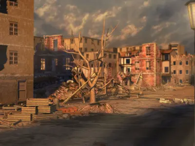 The ruins ruins cities waste fragments 3D model