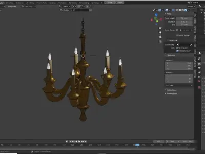  Chandelier lamp 3D model in blender Low-poly 3D model