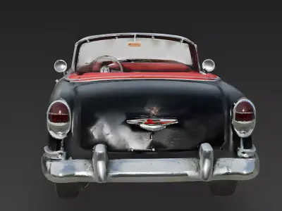 Realistic 50s Classic Convertible 3d model Low-poly 3D model