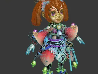 Game character character - bell light rain 3D model