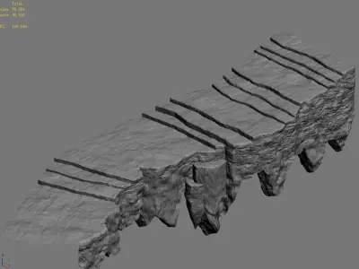 One hundred thousand mountains - stone staircase 3D model