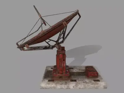 satellite old radio antenna Low-poly 3D model