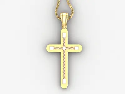 High Cross Pendant Light Gold 18K 4CP069 3D print model