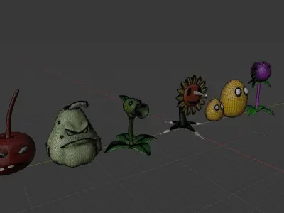 Plant defence - plant attack - plant angry Low-poly 3D model