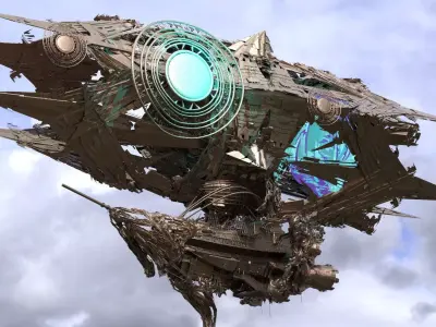Steampunk Clockwork magic airship 2 3D model