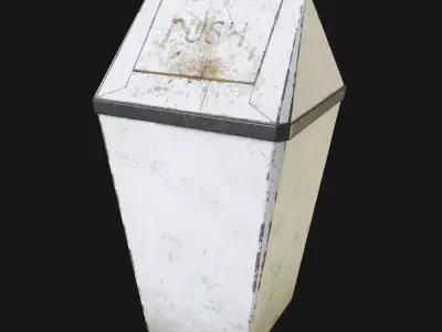 Industrial Trash Can Low-poly 3D model