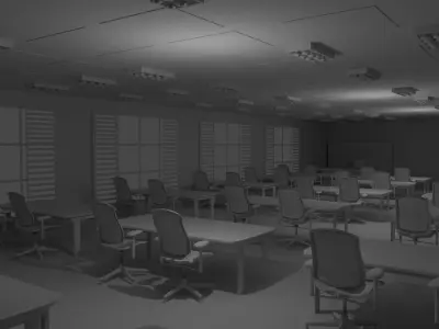 School Class Interior No Material 3D model