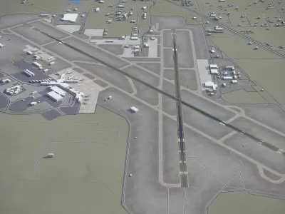 Spokane - International Airport - GEG Low-poly 3D model