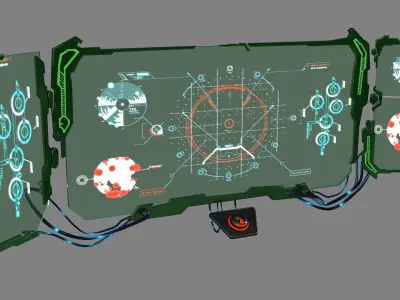 Sci-fi Monitor2 Low-poly 3D model
