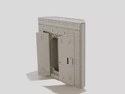 Underground Facility Blast Door Frame for 3D print 3D model