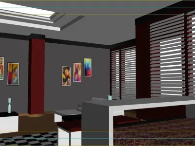 3D room with Seating Model 3D model