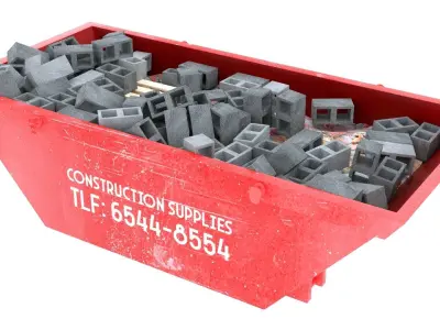 Industrial Container with concrete blocks VOL 2 3D model