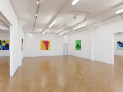 Art Museum Gallery Interior 10  Low-poly 3D model