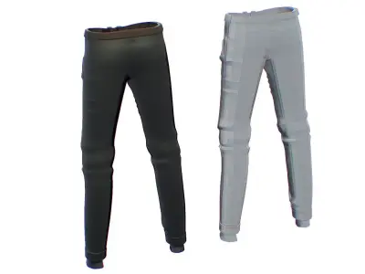 Black Pants - Trousers Denim - Brown Jeans High-Poly 3D model