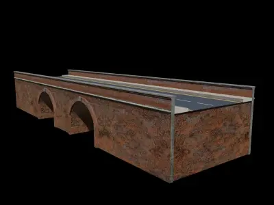 Bridge building lowpoly 3D model