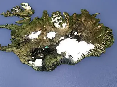 Iceland island of 3D model