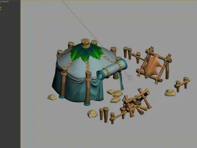 tent cartoon 3D model