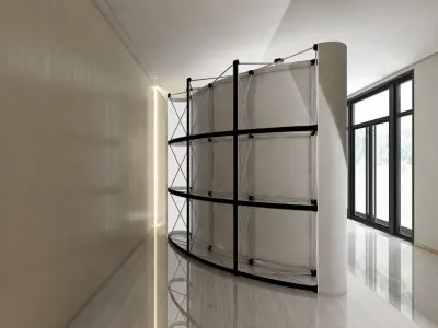 Curve Backdrop  Low-poly 3D model