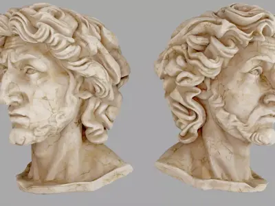 Classical Male Bust Sculpture 3D model
