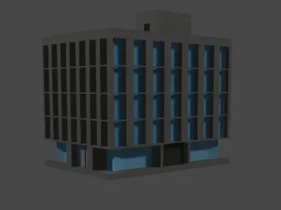 Workplace office building Free low-poly 3D model