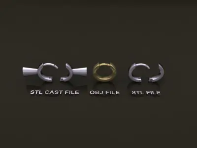 Earring Hoop SMALL SIZE 7mm Inside Diameter  3D print model