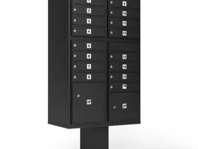 Black Mailbox With Many Slots 3D model