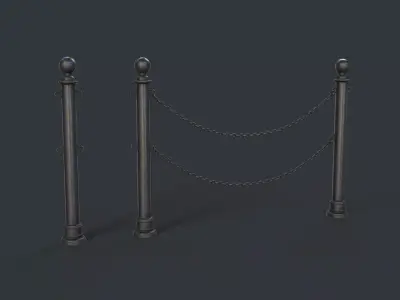 Street Bollard 10 PBR Game Ready Low-poly 3D model