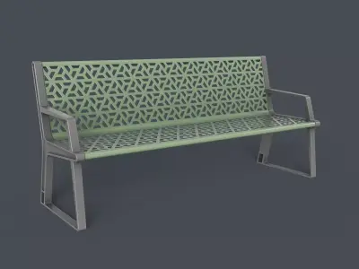 Metal Modern Bench 11 PBR Game Ready Low-poly 3D model