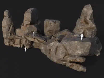 Mountain cliff Rocks - 3D Models PBR Pack 01 Low-poly 3D model