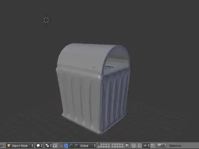 Street Dustbin Free low-poly 3D model