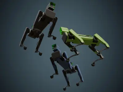 Robot Dog 1B Low-poly 3D model