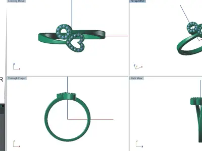 Solitaire Wedding Engagement Women Light Weight Rings 3D print model 4