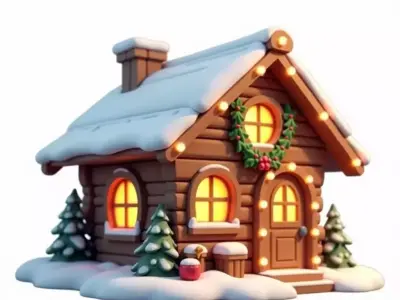 Cartoon And Stylized Christmas Houses 3D Model Collection 3D Model Pack