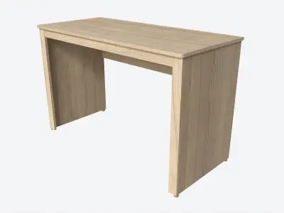 Study Desk Wooden Simple 3D model