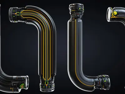 Sci-fi Pipes set 3D model