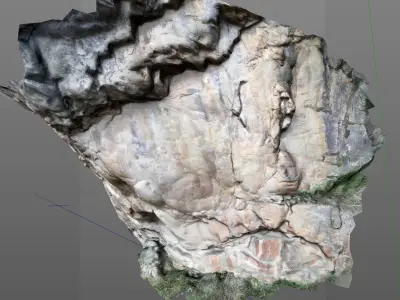 3D Scanned Rock and Cliff face 002 3D model