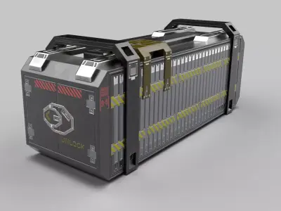 SCI FI CONTAINER 3D Low-poly 3D model