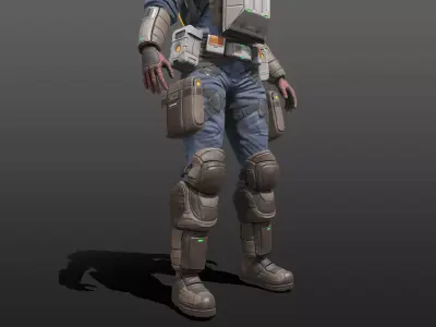 Space Marshal Female Low-poly 3D model