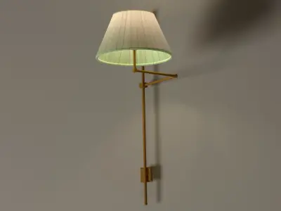 Classic golden wall lamp Low-poly 3D model