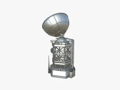 SciFi Antenna Tower A08 Metallic - Sci Fi Exterior Design Low-poly 3D model