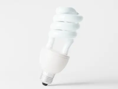 Fluorescent bulb Low-poly 3D model