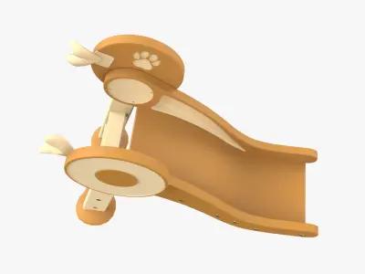 Kid Park Slide Park Equipment Interior Orange 3D model